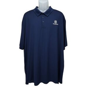 Husqvarna Men's 3XL Blue Polo‎ Short Sleeve Shirt Embroidered Patch